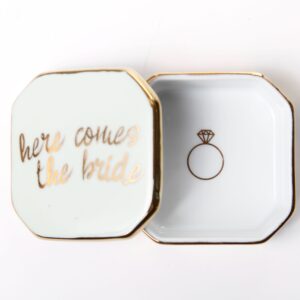 Here Comes The Bride Ceramic Ring Box