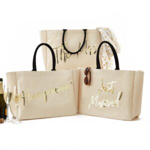 Just Married Canvas Beach Tote Collection
