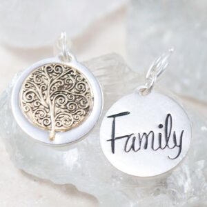 Silver 2 Tone Medallion Family Tree