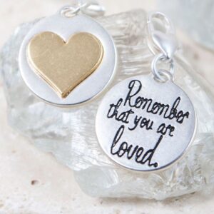 Silver 2 Tone Medallion Solid Heart