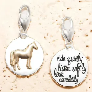 Silver 2 Tone Medallion Horse