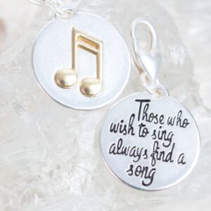 Silver 2 Tone Medallion Eighth Note