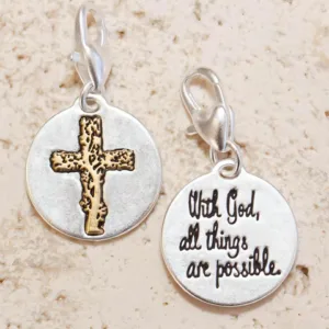 Silver 2 Tone Medallion "Cross"