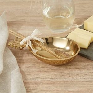 Gold Pineapple Bowl with Wooden Spoon