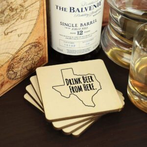Drink beer from here Texas Coasters Set of 4