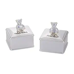 2 Piece Tooth & Curl Silver Bear Set
