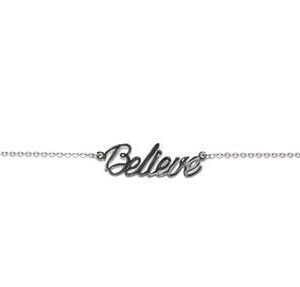 Stainless Steel Word Necklace Believe