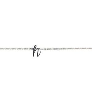 Stainless Steel Initial Necklace "h"
