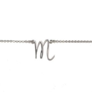 Stainless Steel Initial Necklace "m"