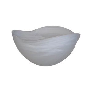 Frosted Alabaster Freeform Bowl - White
